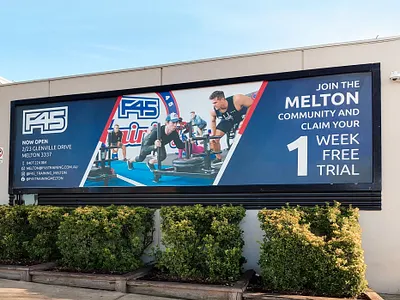 F45 Training Billboard advertising australia billboard campaign design communications design design f45 f45 training fitness graphic design gym marketing melbourne ooh out of home out of home