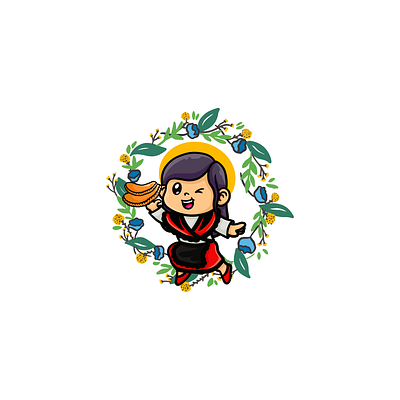 Mujer con traje tradicional gallego character design clothes design empanada empanada gallega galician galician clothes galician costume galician logo galician women graphic design illustration logo logo design traje tipico gallego vector woman woman logo women