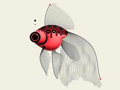 Carp diem abstract carp design fish goldfish illustration messymod minimalist vector