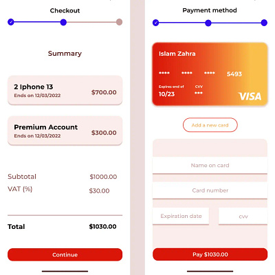 Checkout card interface ✅ branding design icon illustration logo ui ux vector