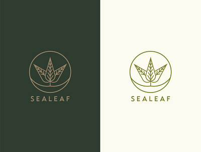 SeaLeaf Logo app icon brand identity branding design graphic design iconic logo lineart logo logo design minimal logo sea sealeaf ui