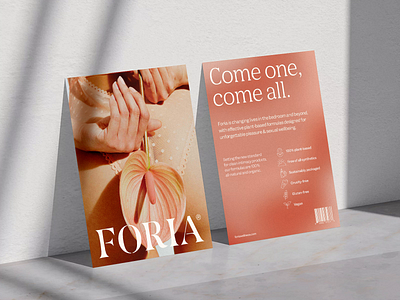 Foria Wholesale Postcards art direction branding colors cpg design ethereal gradients icons layout logotype minimal postcards print print design product soft typography wellness wholesale women