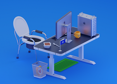 The 1st. 3d blender graphic design illustration madrabbit course workplace