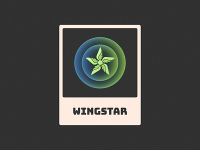 Wingstar! bird brand branding glow gradient grain green icon illustration leaf logo logo design mark noise plant star symbol texture wing wings