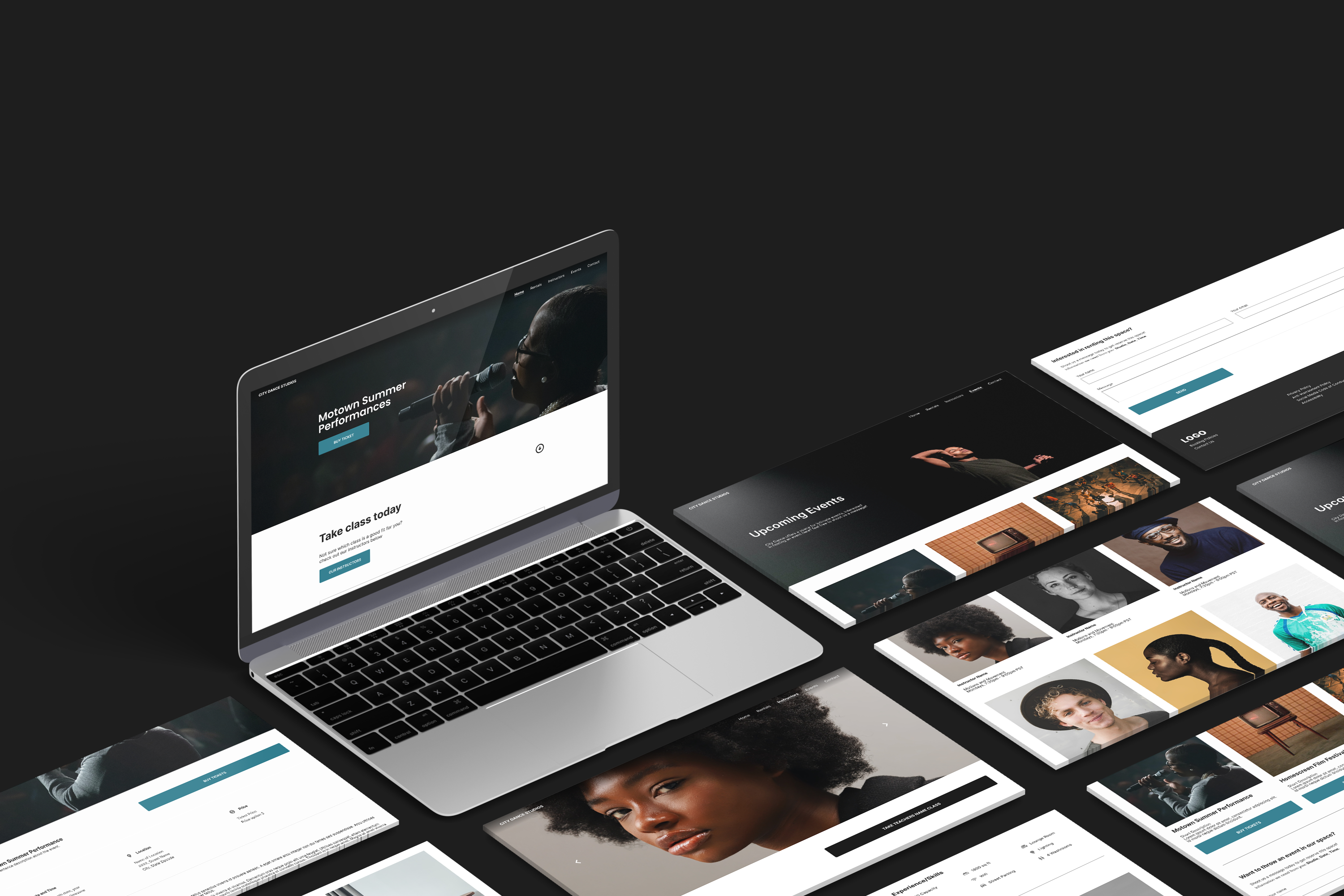 Dance Studio Redesign branding case study clean dance design event graphic design redesign space students studio ui ux