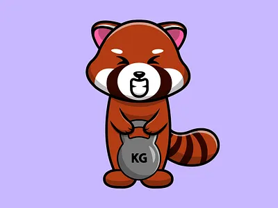 Cute Red Panda Lifting Fitness Ball sign