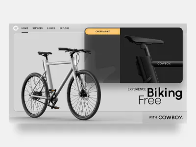 Cowboy Biking Concept adobe xd bicycle biking cowboy david ofiare landing page uiux