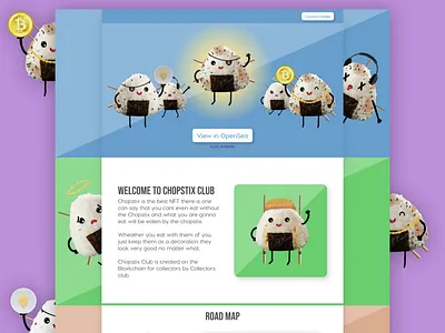 Chopstix NFT Landing Page UI UX amazing bincoin brand buy chopstix design etherium food graphic design illustration landing page loading it solutions nft nft collections nft website sell sushi ui unique ux