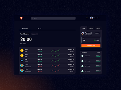 Decentralized Crypto Wallet dashboard dashboard design ui web web3 web3 design