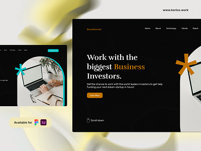 FREEBIE! Brandments Corporate Web Hero adobe xd design figma free freebie ui ui ux uidesign uiux webdesign website xd