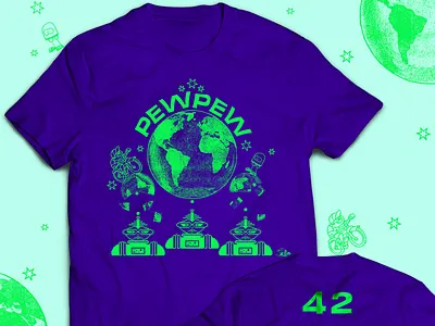 PEWPEW Bike Polo Club Shirt (Updated) alien bike polo bike polo shirt design bright green club shirt design cycling design shirt design team shirt team shirt design typography