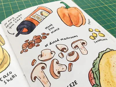 Veggie Recipe Zine food illustration illustrated zine illustration recipe book recipe book illustration recipe illustration recipe zine self published uk illustrator zine