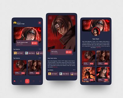 Itachi Uchiha NFT poster Collection. animation branding graphic design motion graphics nft nftart nftcollection ui ui design