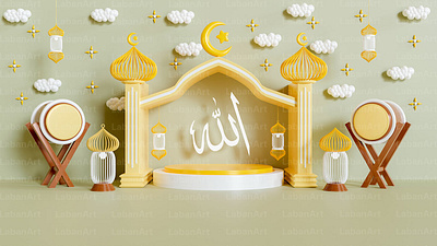 Islamic ramadan background 3d background graphic design islamic ramadan