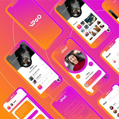 WoO // Dating app app branding dating graphic design logo love ui