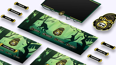 Ragontor Twitch overlay art brand branding design illustration jungle logo minimal monkey overlay simple twitch ui vector