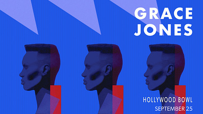 Grace Jones Hollywood bowl advertising concert design graphic design graphic designer illustration illustrator motion design motion graphics typography