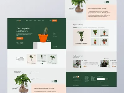 Plant Landing Page clean design fresh garden green homepage interior landing page nature plant plant landing page plant shop plant store trendy design ui ui design ux design web design website workspace