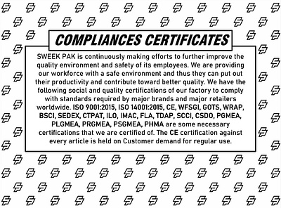 OUR COMPLIANCES CERTIFICATES business