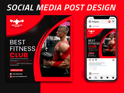 Gym club social media post design | Facebook | Instagram adobe illustrator adobe photoshop ads design design facebook post fitness club fitness social media post design fiverr flyer food social media post design graphic design illustration instagram logo online flyer design post design social media ads social media design social media post design ui