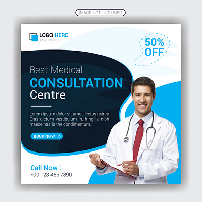 Medical Consultation Center or medical diagnostic clinic social graphic