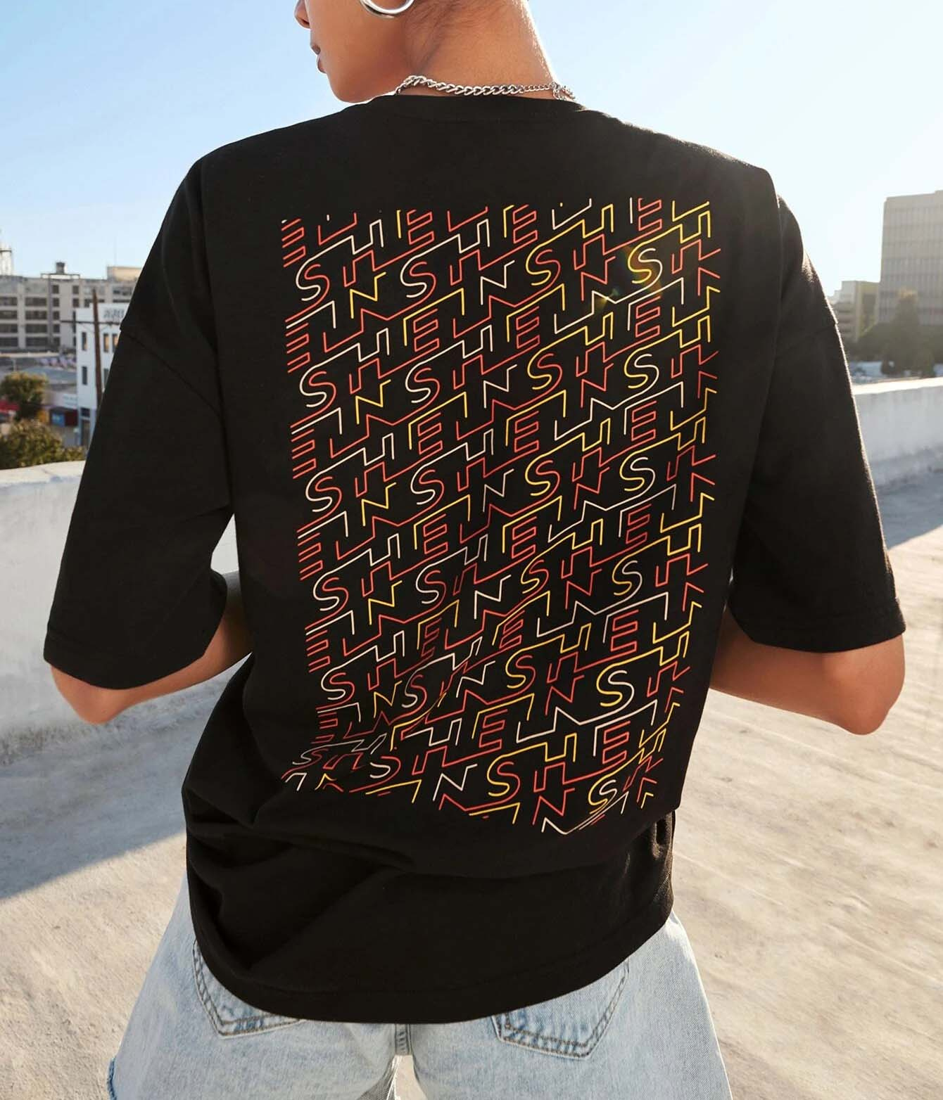 SHEIN x Skilline apparel clothing fashion geometric graphic design illustration line lineart logo merchandise monoline pattern street t shirt