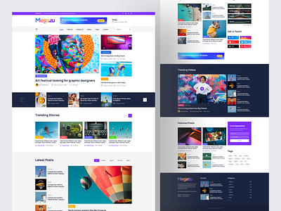 Magazine and news website template blog page design home page magazine news psd template template typography ui design ui ux
