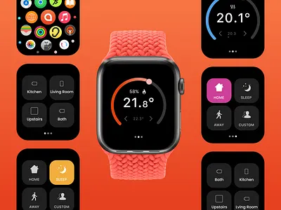 Smart home Thermostat control - Apple Watch App app apple apple watch control heating home smart smarthome thermostat ui ux watch