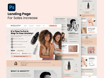 Anxiety Relieve - Landing Page Design adobe photoshop anxiety awareness depression figma health medical ui ui design user interface design