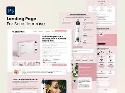 Skin Microdermabrasion - Landing Page adobe photoshop beauty skin landing page design skin care skin glow skin improve ui ui design user interface design