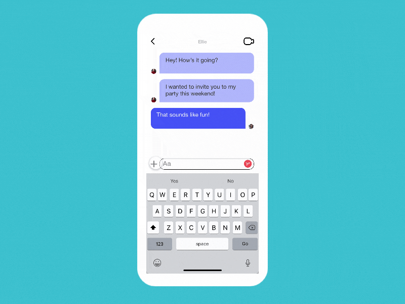 Little UI animation for a messenger app adobe xd digital design prototype ui ui animation