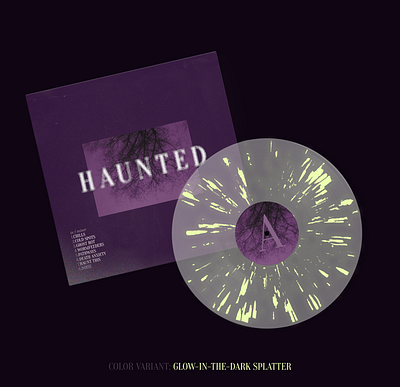 Haunted Album Cover | Glow-in-the-Dark Splatter album art album cover branding design graphic design music music design packaging rebrand vinyl