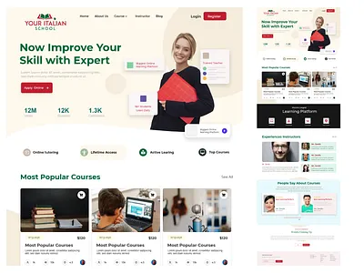 Educational Website Design clean ui digital education website digital platform educational website homepage learning landing page online course ui ux website website ui design
