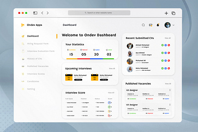 Hiring Dashboard app design graphic design ui ux
