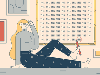 Self Portrait — 490 days later character creative block design design break girl illustration line me self portrait stylized sweatpants vector