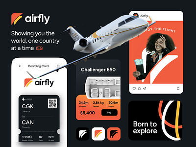 Airfly- Air Ticket Branding air ticket booking logo brand brand design brand guideline brand identity brand sign branding business concept design flight identity logo logo design logo mark logo redesign online ticket startup ticket