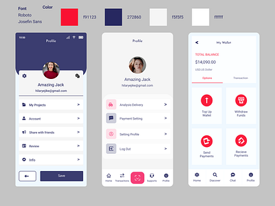 Profile design graphic design illustration ui ux