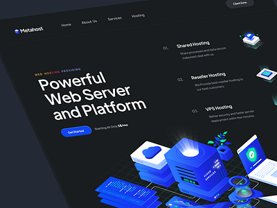 Hosting website landing page UI design domain home page homepage hositing hosting website landing page landingpage product designer server services ui uiux web web page web site website