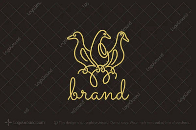 Ducks Line Logo for sale animal branding design duck ducks line logo logoforsale logos trio vector