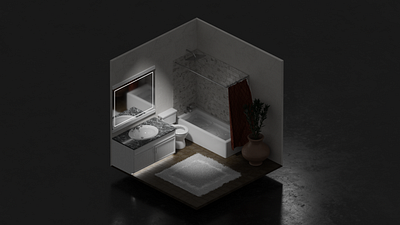 Bathroom 3d art blender