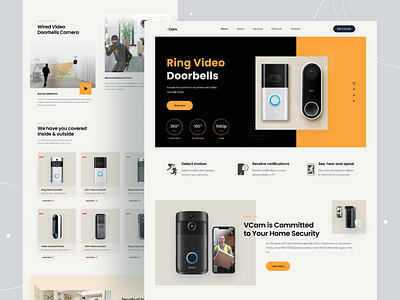 Doorbell Security Camera Landing Page camera clean ui doorbell doorbell camera doorbell security camera doorbell security system home security home security device landing page mobile app design security camera security landing page smart device smart home smarthome trendy design ui design ux design website website design