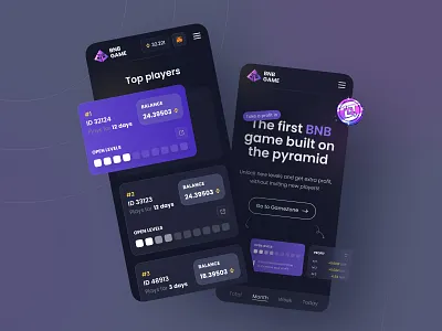 Crypto BNB Game Mobile app bitcoin blockchain bnb cryptocurrency illustration interface landing page logo meta mobile nft ui uidesign ux web design web3 website