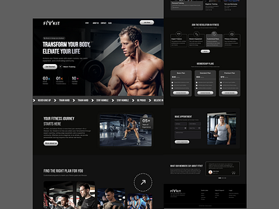 Fitness Website Concept - Ui/Ux Design black website dark mode design dark website fitness fitness ui fitness website gym gym webiste gym website healthy website homepage ui ux landing page modern design ui ui design ui ux design ux design web design