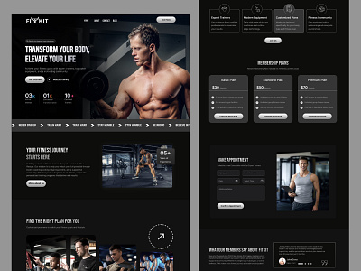 Gym Website Concept Ui/Ux black website dark mode design dark website fitness ui fitness website gym website healthy website homepage ui ux landing page modern design ui ui design ui ux design ux design web design