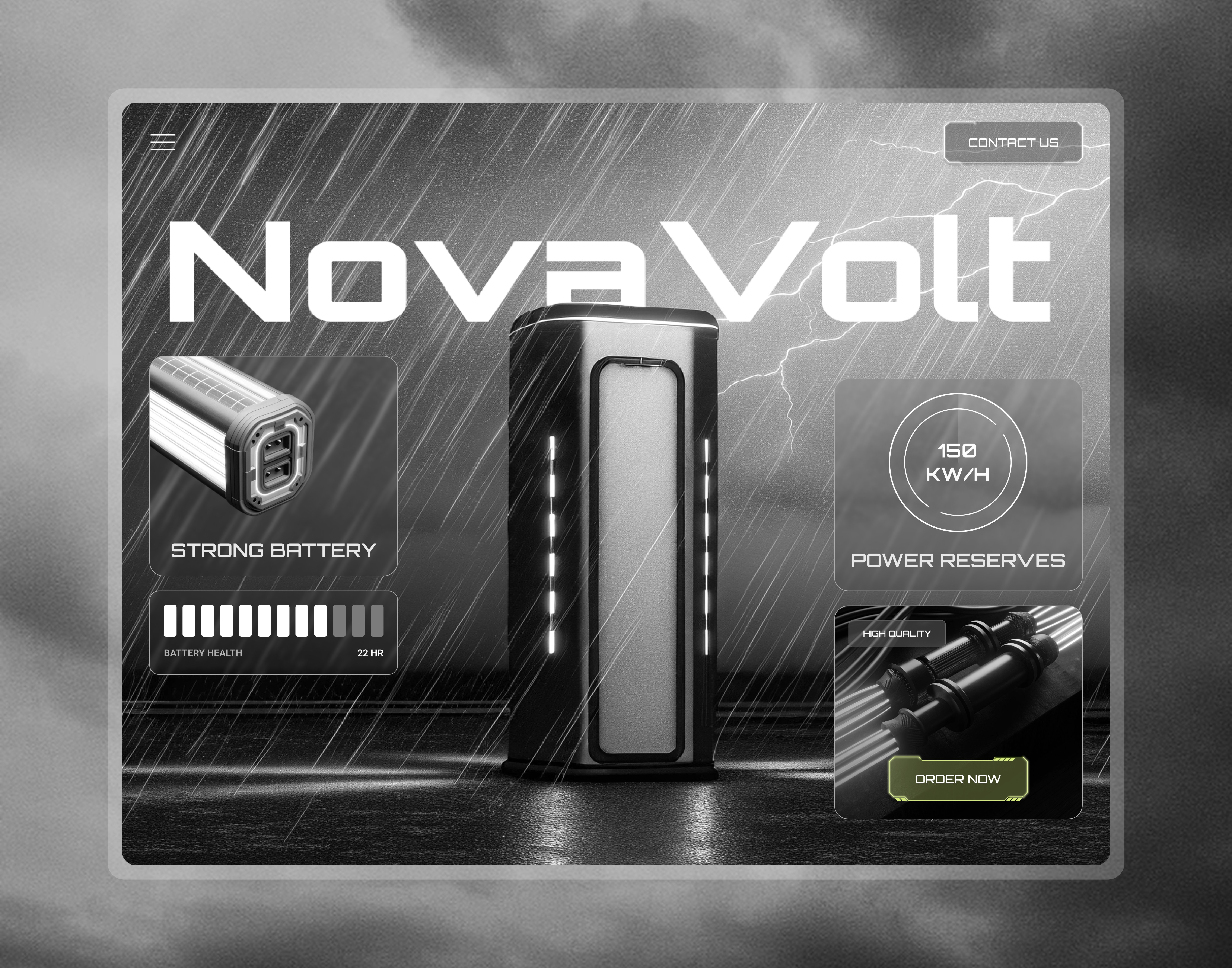 Novavolt - Electricity gadget that redefines power management hero section innovation inspiration landing tech uidesign uxdesign webdesign website