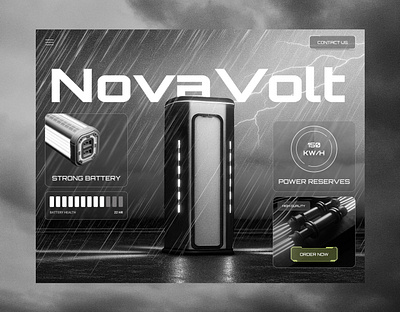 Novavolt - Electricity gadget that redefines power management hero section innovation inspiration landing tech uidesign uxdesign webdesign website