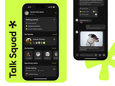 Talk Squad - Messaging App branding chat concept messaging mobile app product design ui ux