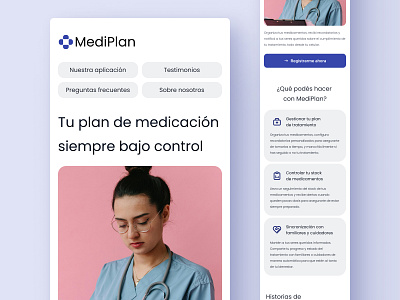 MediPlan | Mobile Website Design - Homepage android app design desktop landing mobile responsive ui ux web website