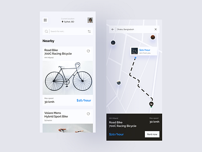 Bicycle Rental App 3d animation app design bicycle app branding design discover graphic design illustration logo mobile app design motion graphics rental app ui ui design user experience user interface ux design vector visit