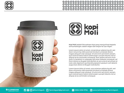 kopi moli logo design branding design flaminkgosh illustration logo typography vector